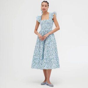Hill House Blue Basketweave Vine Ellie Dress Size Small Midi Dress